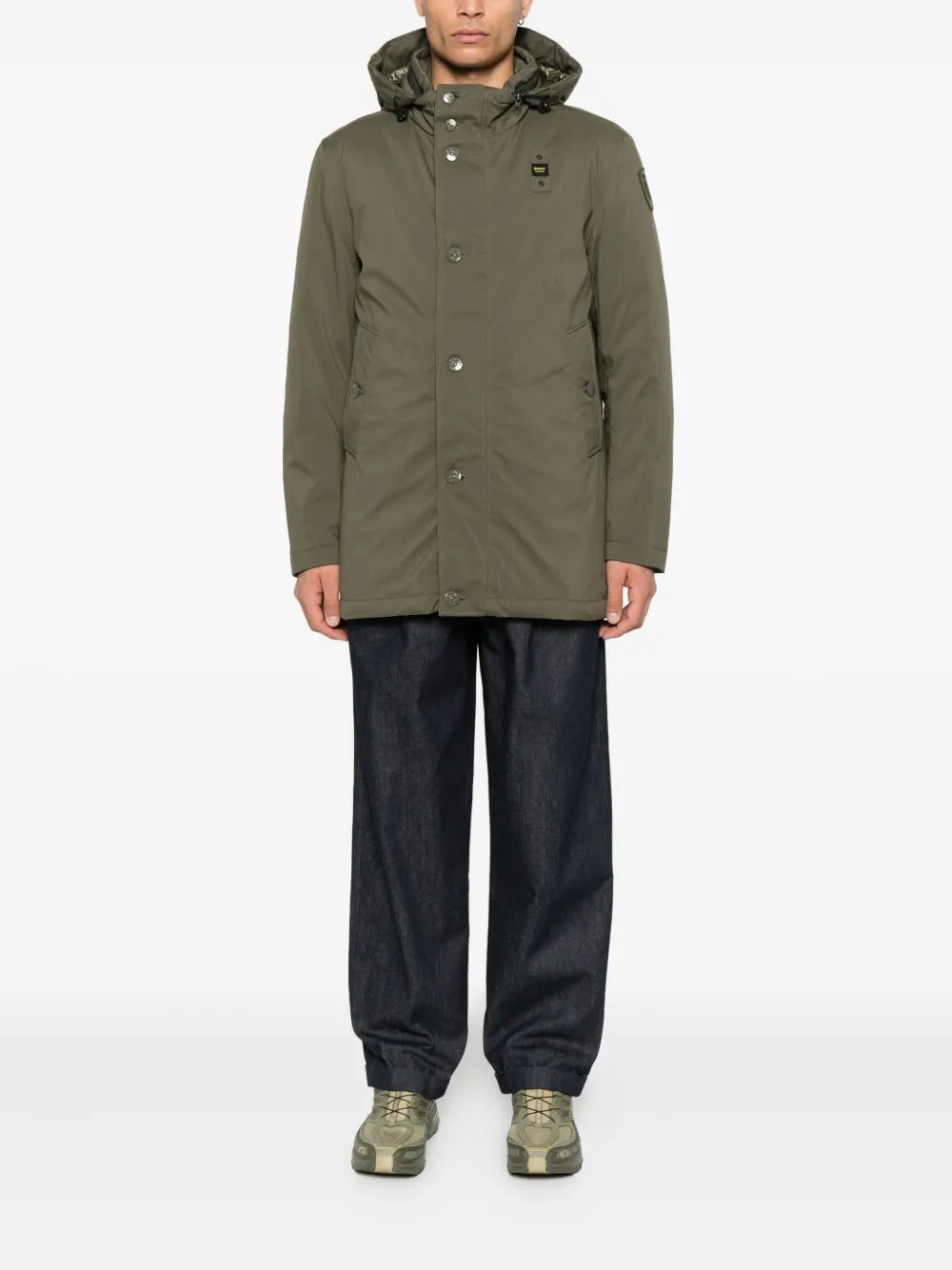 Blauer  hooded button-fastening jacket
