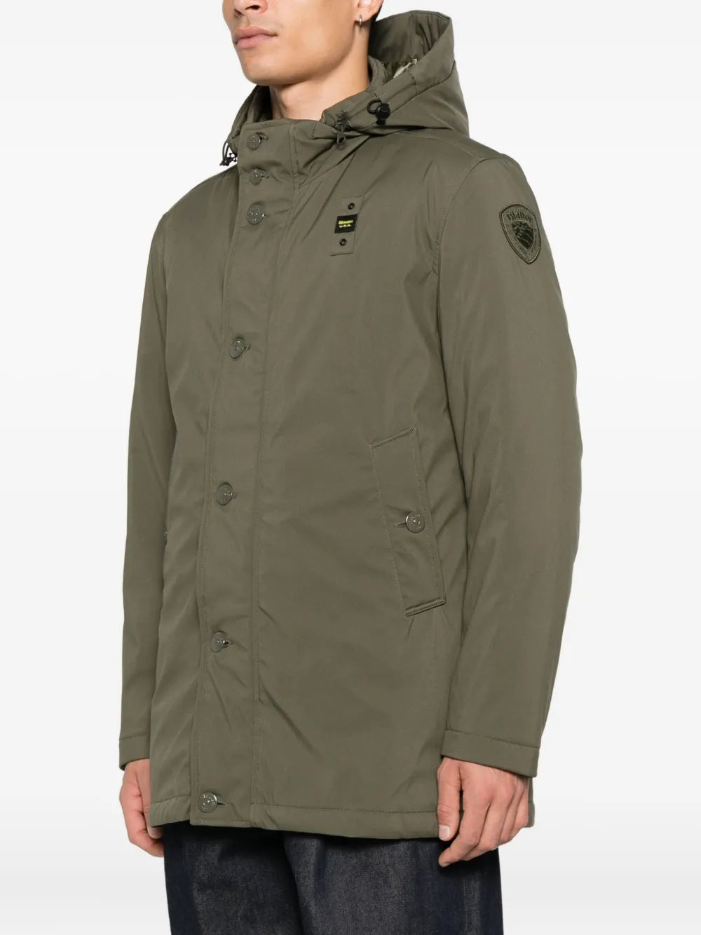 Blauer  hooded button-fastening jacket