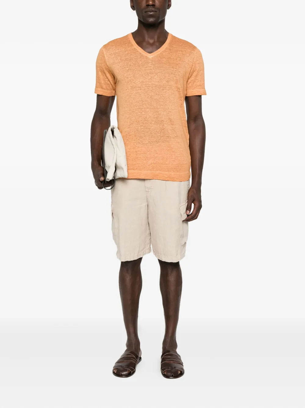 120% Lino  V-neck short-sleeve T-shirt