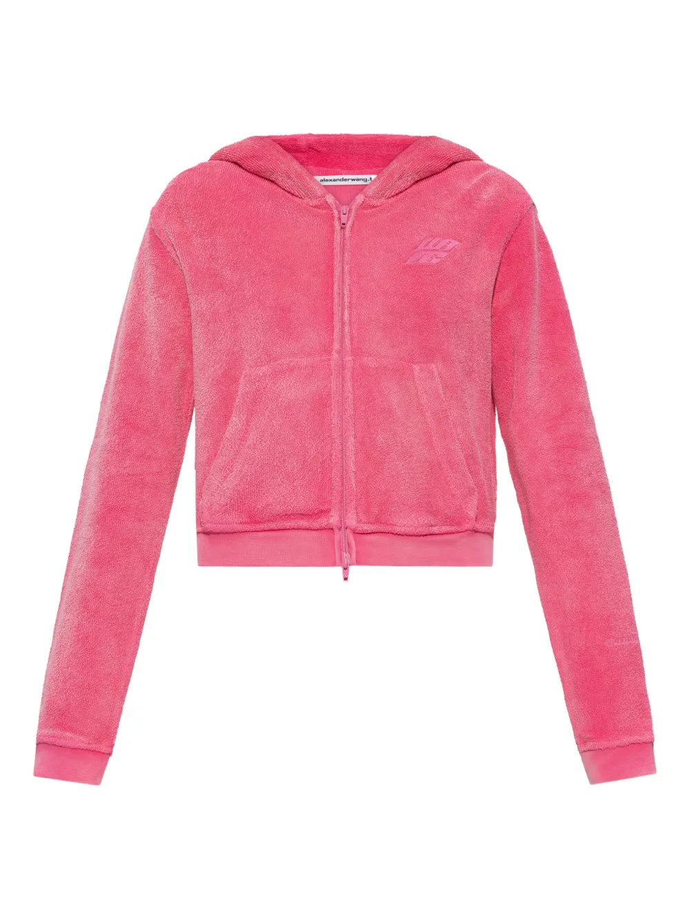 Alexander Wang  leaf-embroidered hooded zip-up top