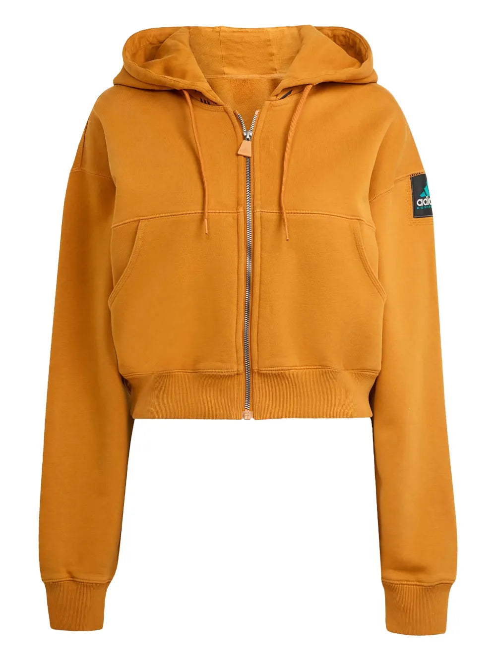 adidas zip-up logo-patch hoodie