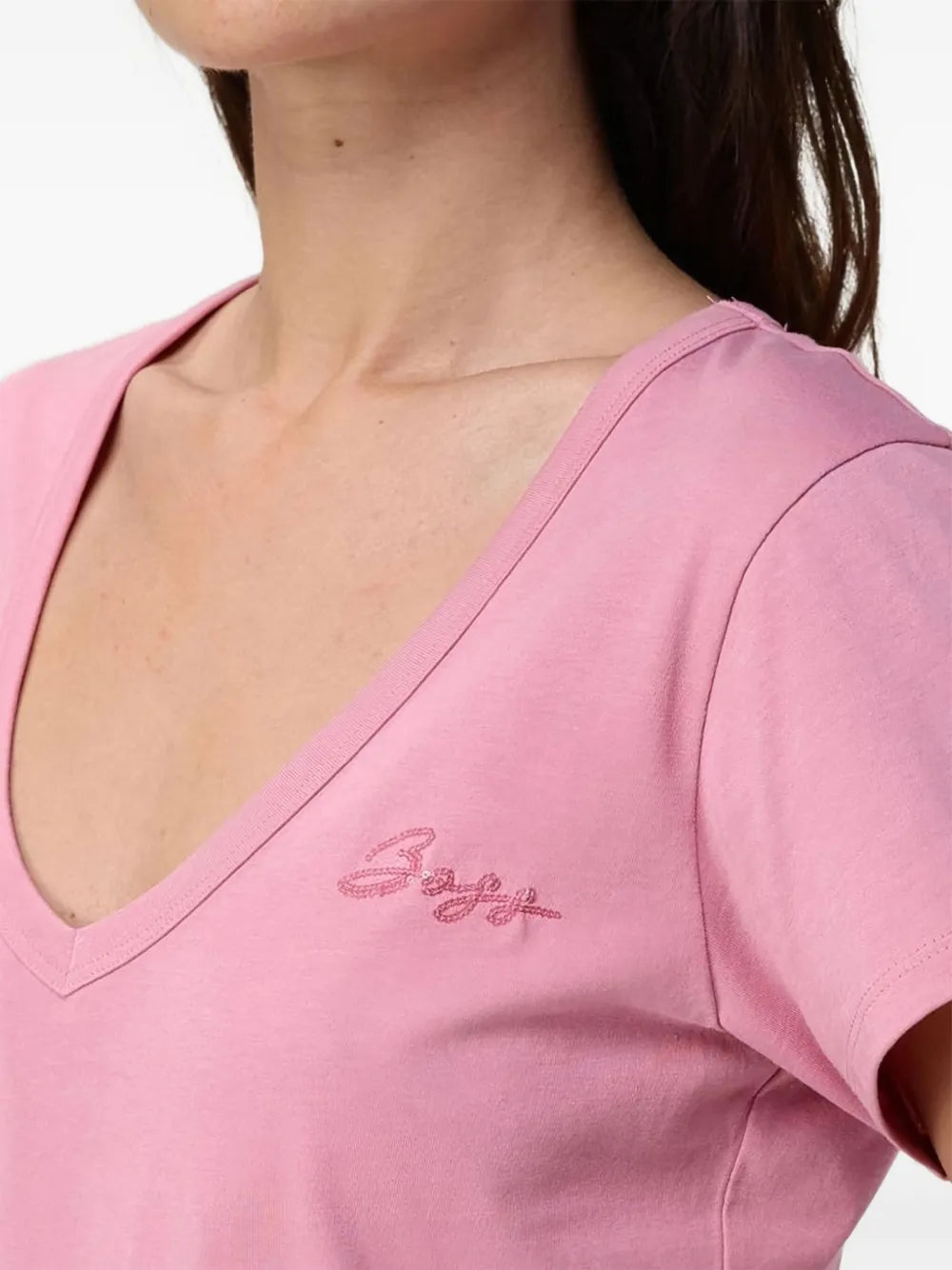 BOSS  embroidered V-neck T-shirt