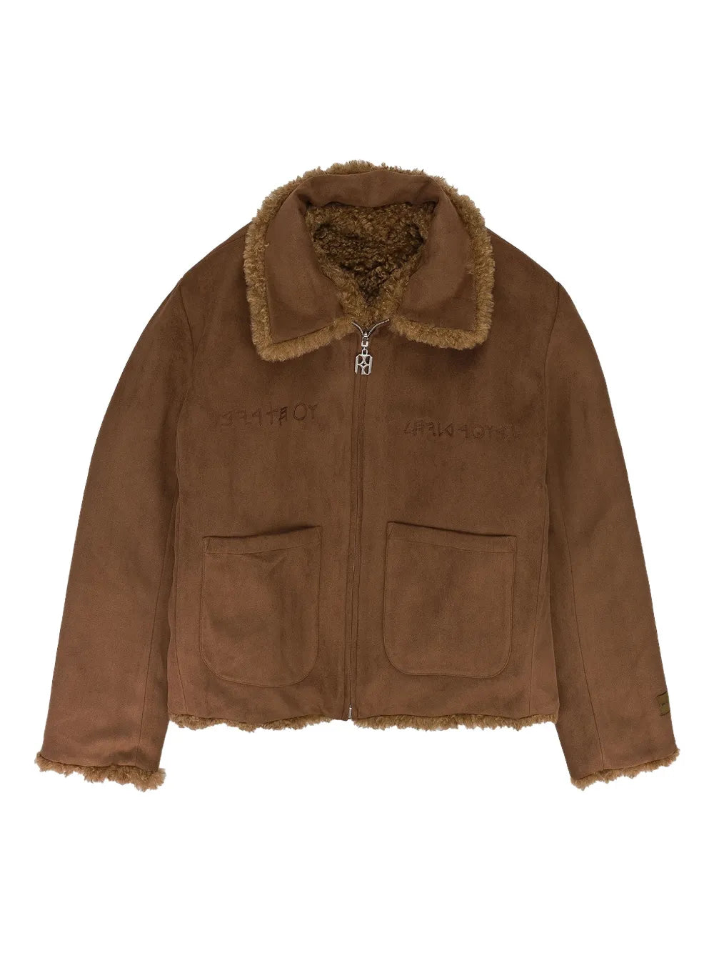 BIRTH OF ROYAL CHILD  floral-motif suede jacket