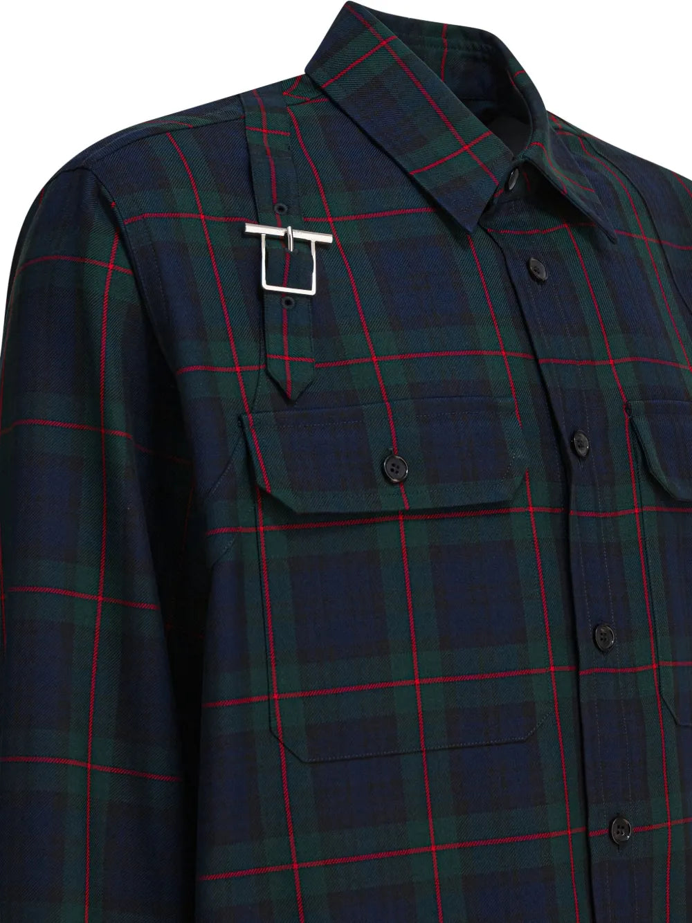 Alexander McQueen  buckle-strap plaid shirt