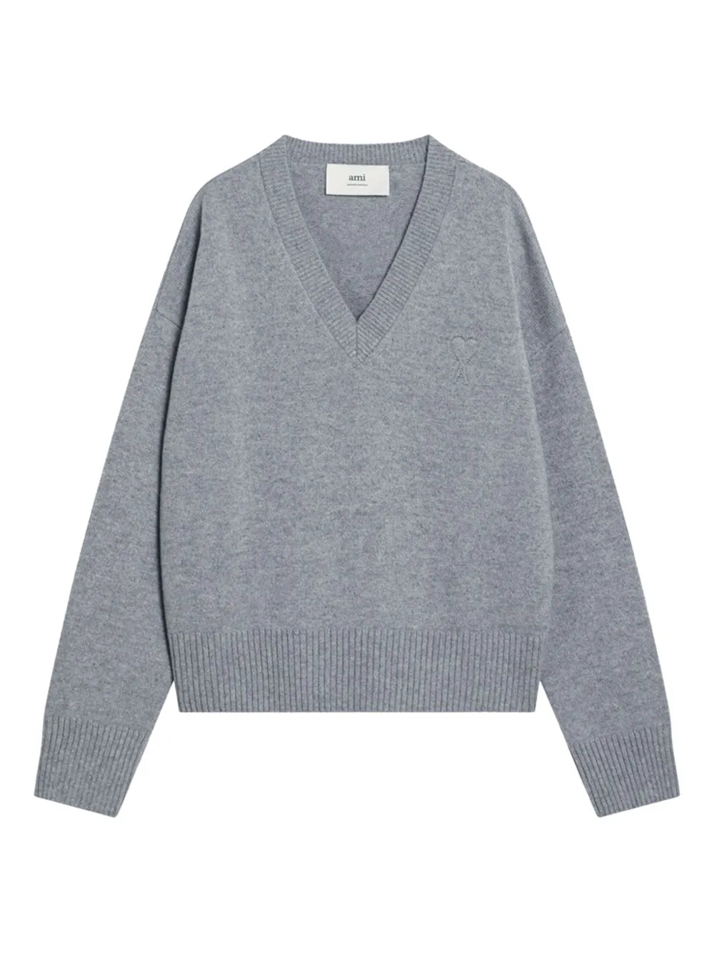 AMI Paris  logo-embroidered V-neck sweater