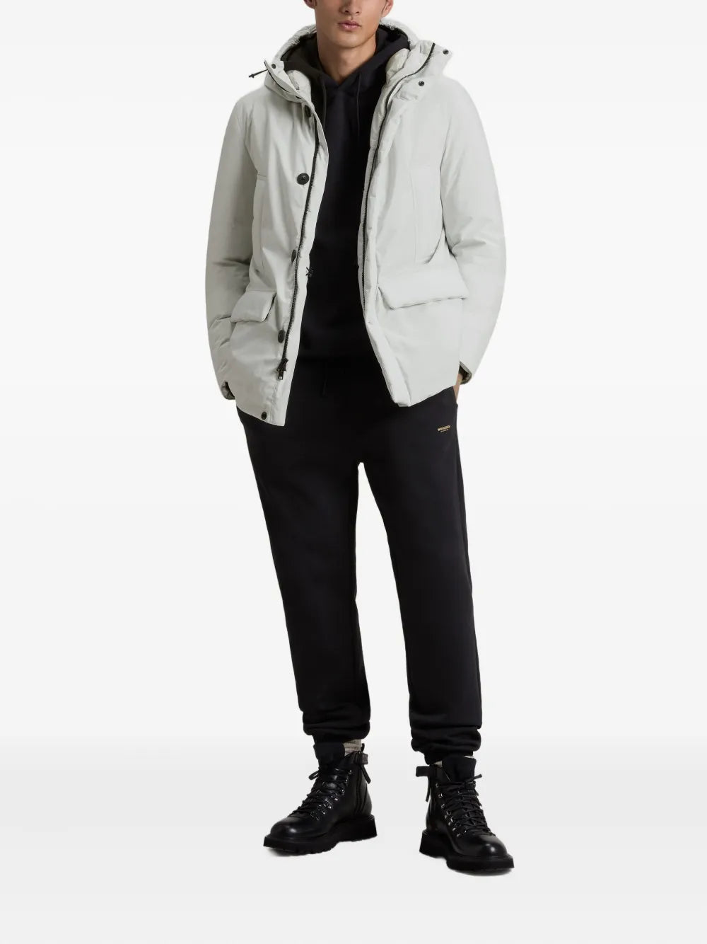 Woolrich hooded button-fastening padded jacket