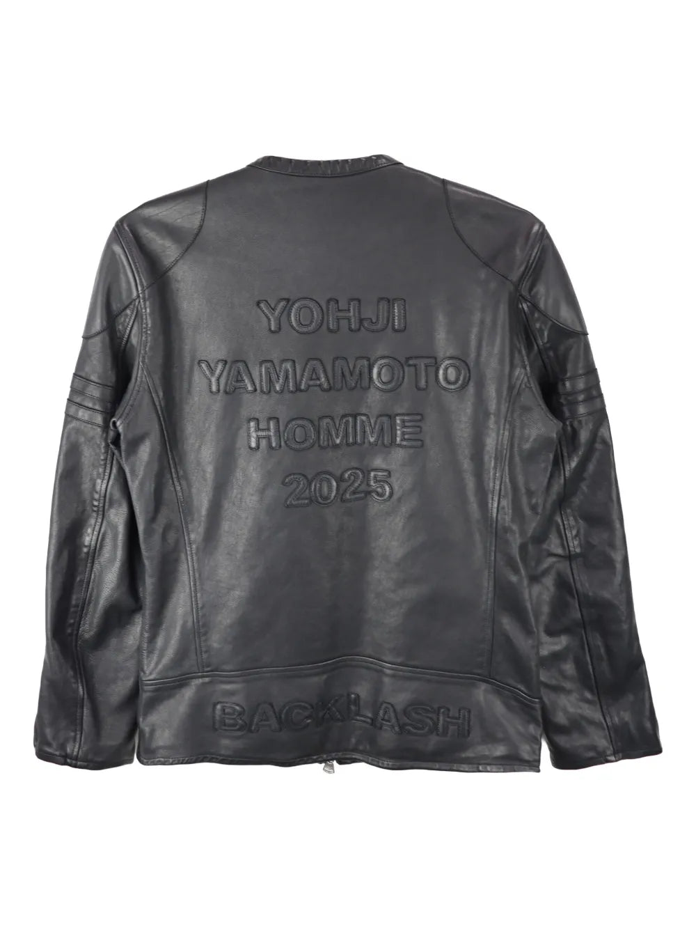 Yohji Yamamoto embossed-logo leather jacket