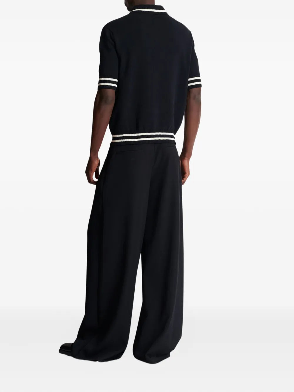 Balmain  emblem-logo knit polo shirt