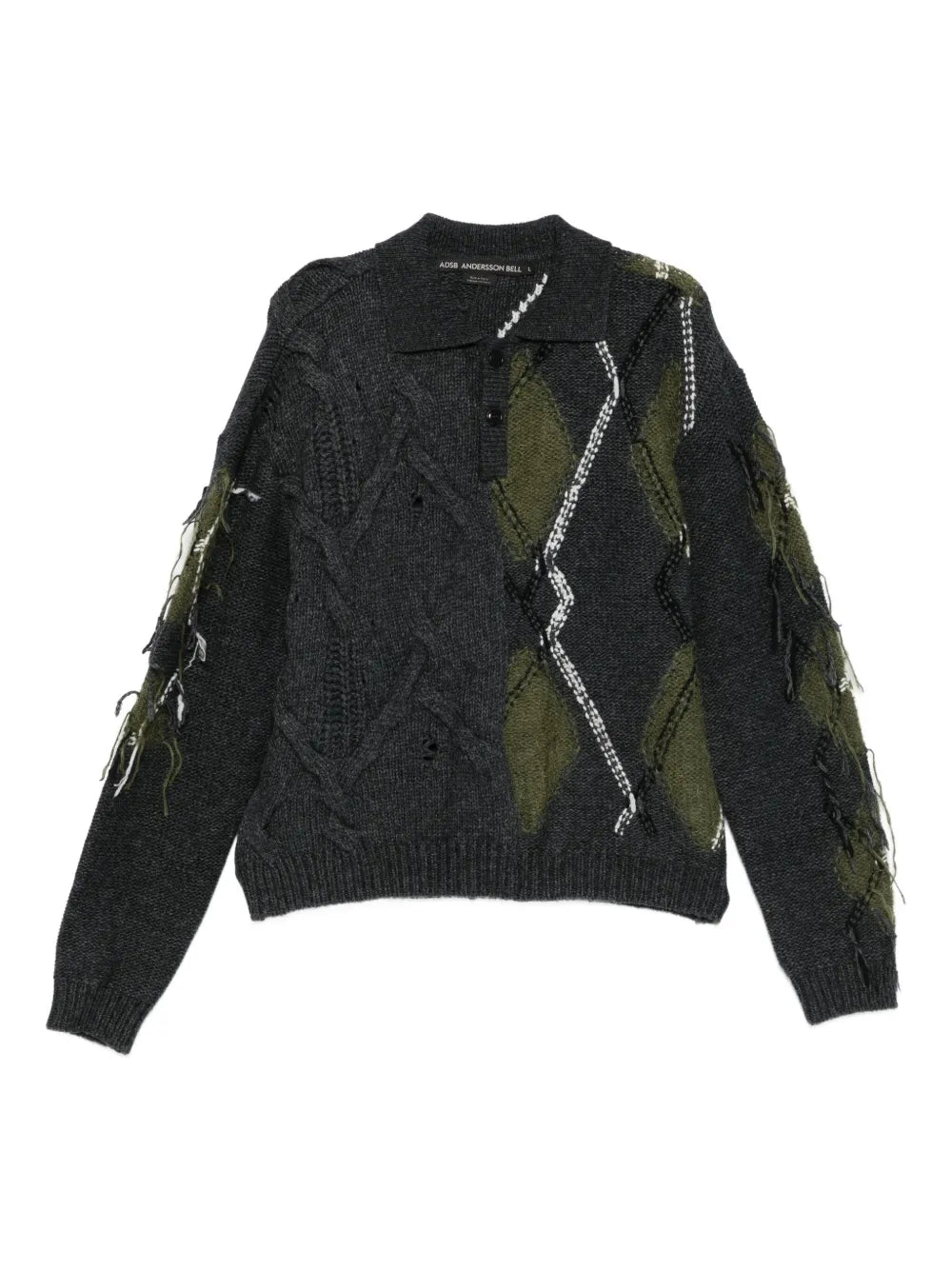 Andersson Bell  cable-knit polo shirt