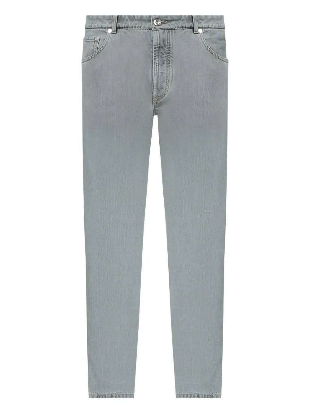 Brunello Cucinelli  embroidered-pockets cotton straight-leg jeans