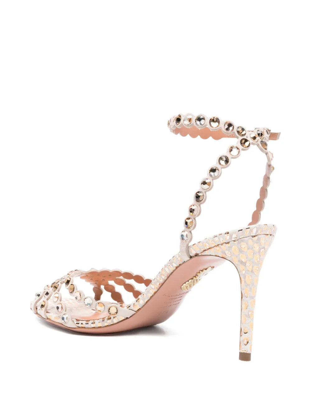 Aquazzura  90mm Tequila embellished scalloped-edge sandals