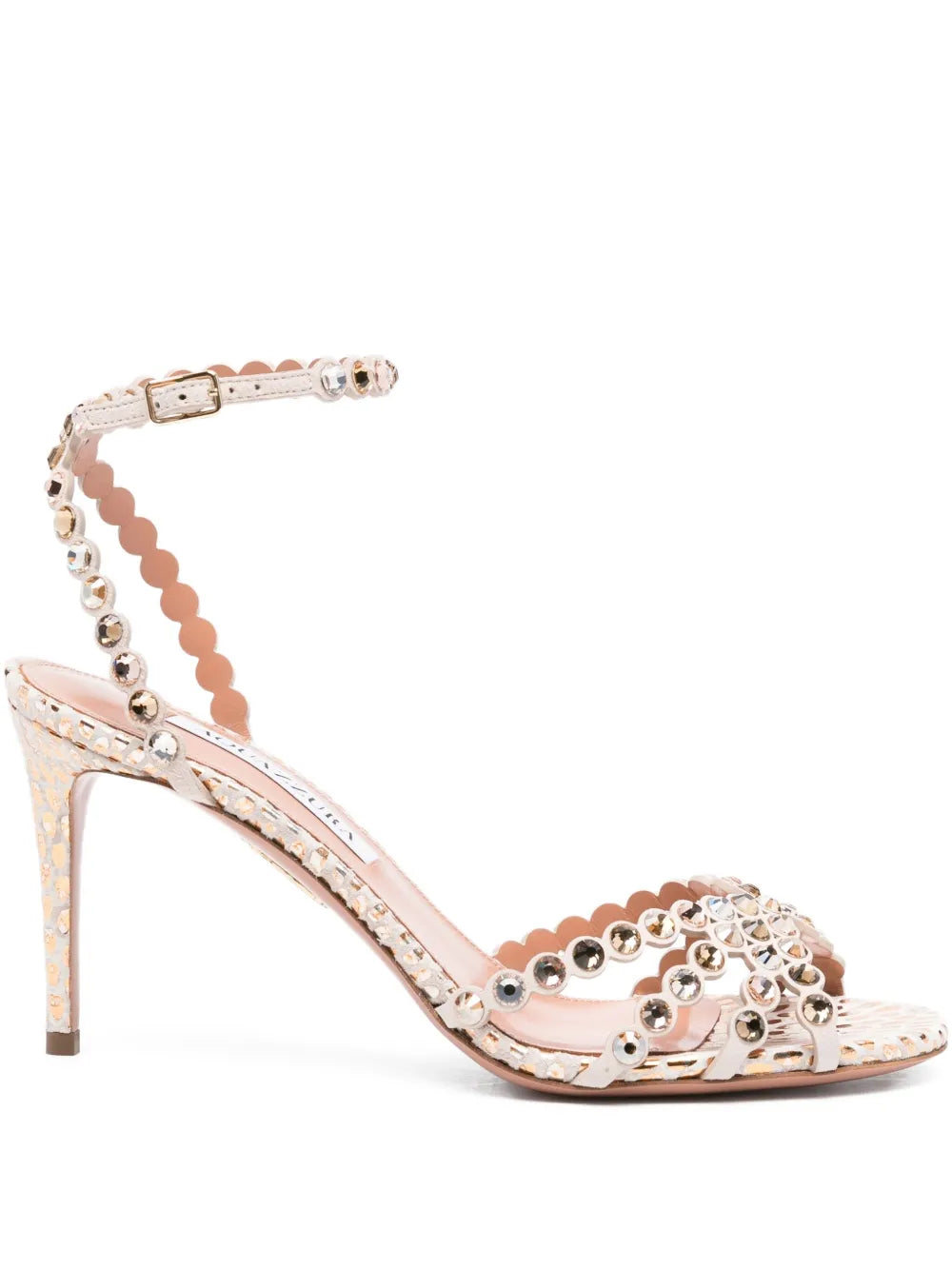 Aquazzura  90mm Tequila embellished scalloped-edge sandals
