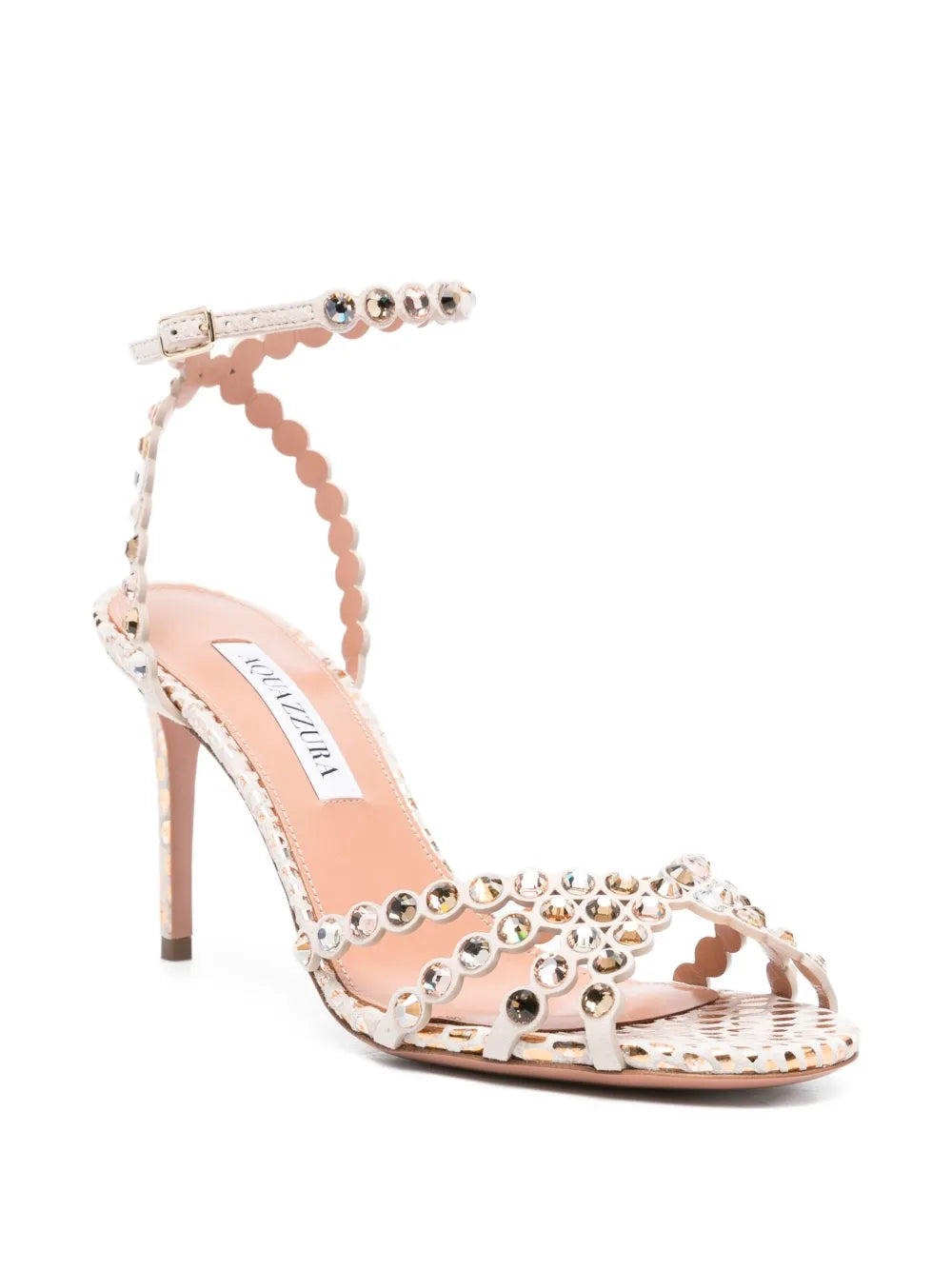 Aquazzura  90mm Tequila embellished scalloped-edge sandals