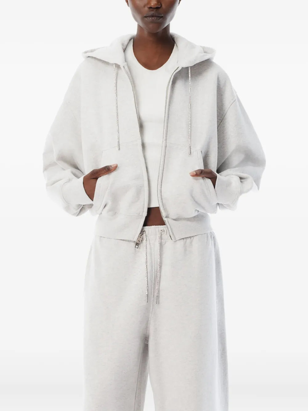 Alexander Wang rhinestone-drawcord track pants