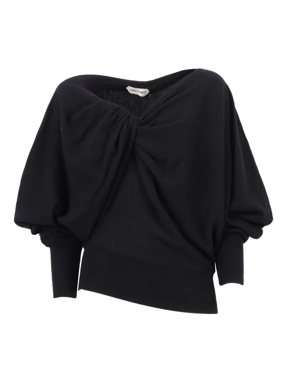 Alberta Ferretti  asymmetric twisted-draped top