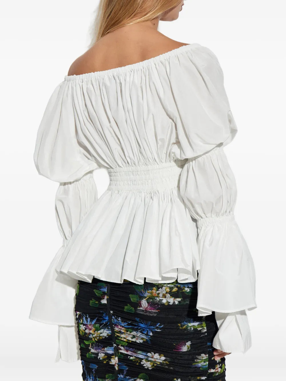 Blumarine  off-shoulder puff-sleeve top