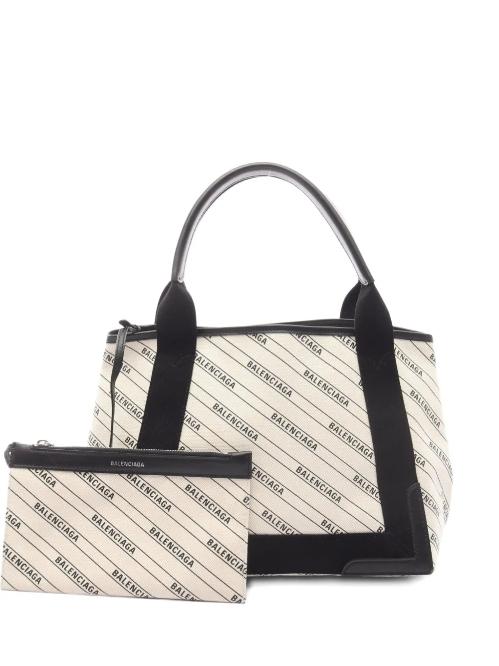 Balenciaga 2010s logo-print striped handbag