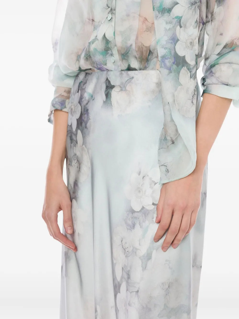 Alberta Ferretti  floral-print midi skirt