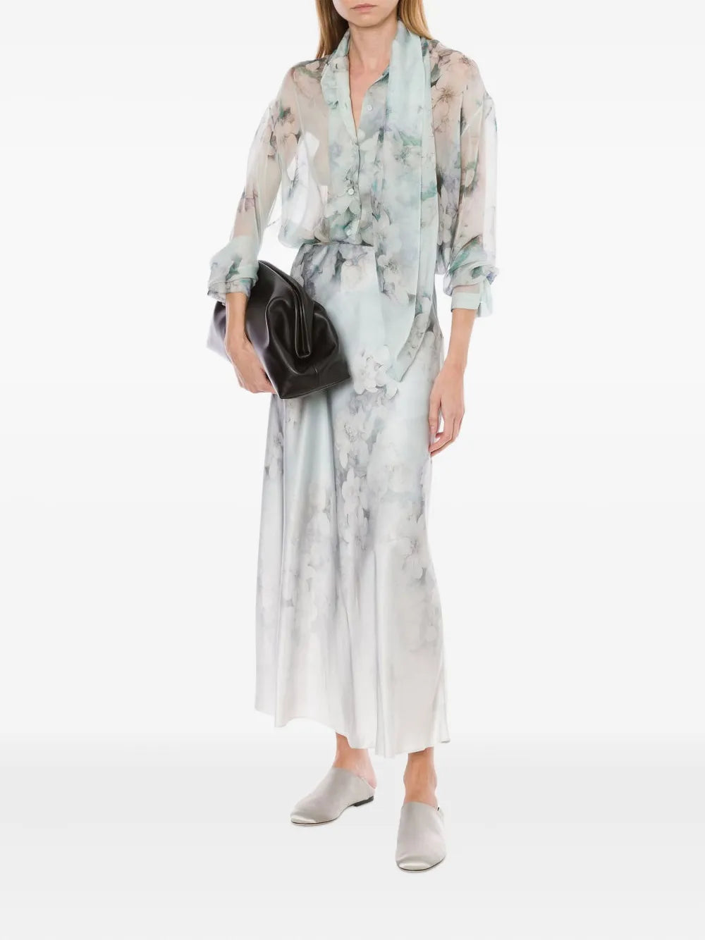 Alberta Ferretti  floral-print midi skirt