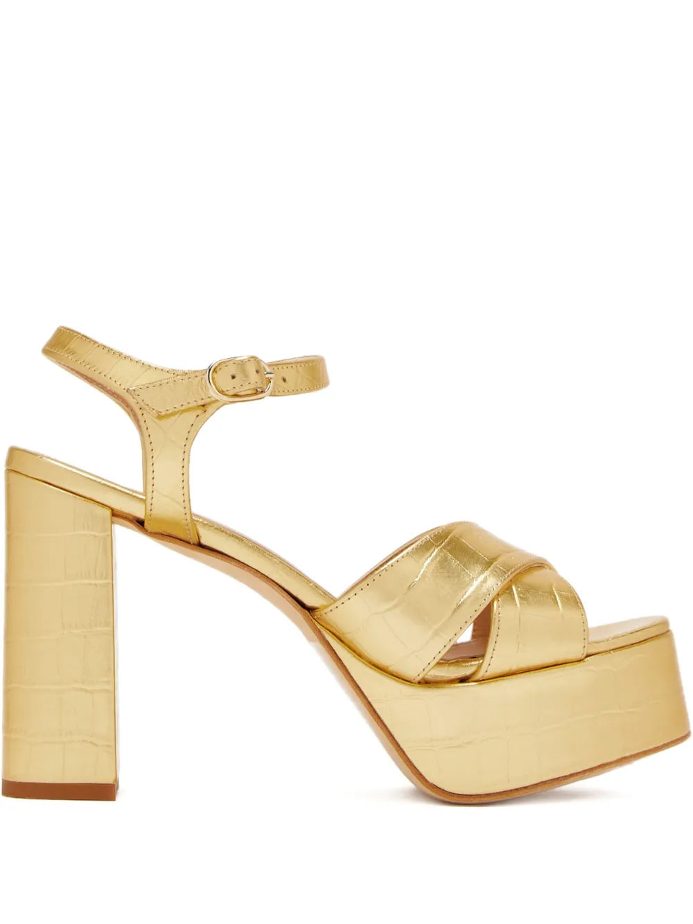 Andrea Gomez  110mm Bella croc-embossed platform sandals