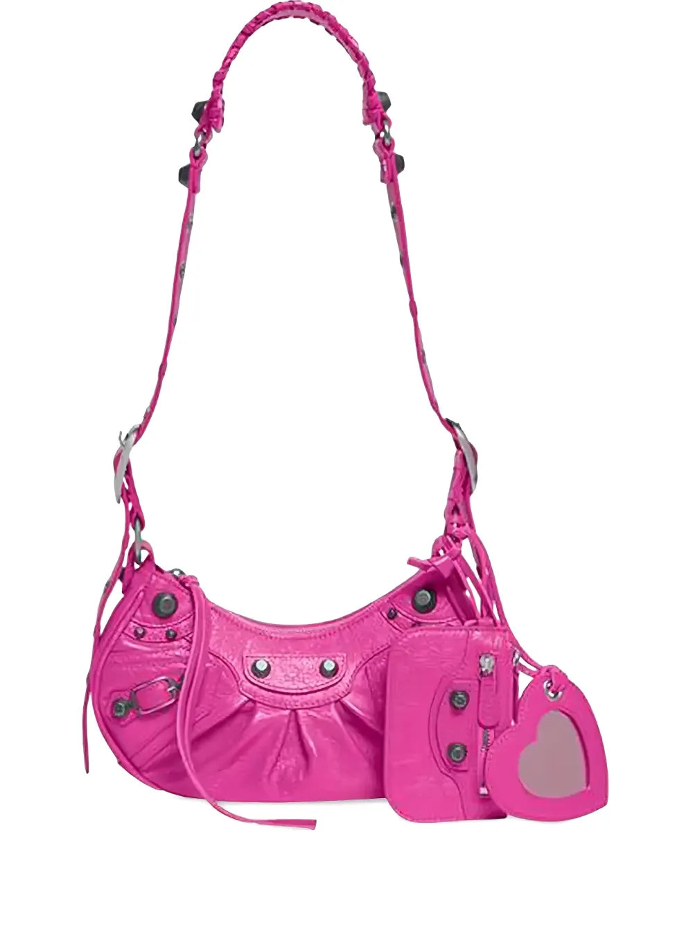 Balenciaga XS Le Cagole braided-strap heart-shaped shoulder bag