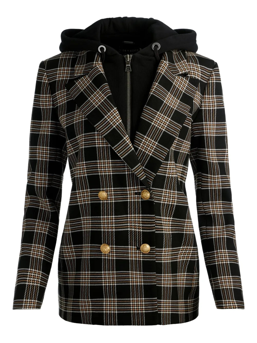 alice + olivia  Jordan plaid double-breasted jacket