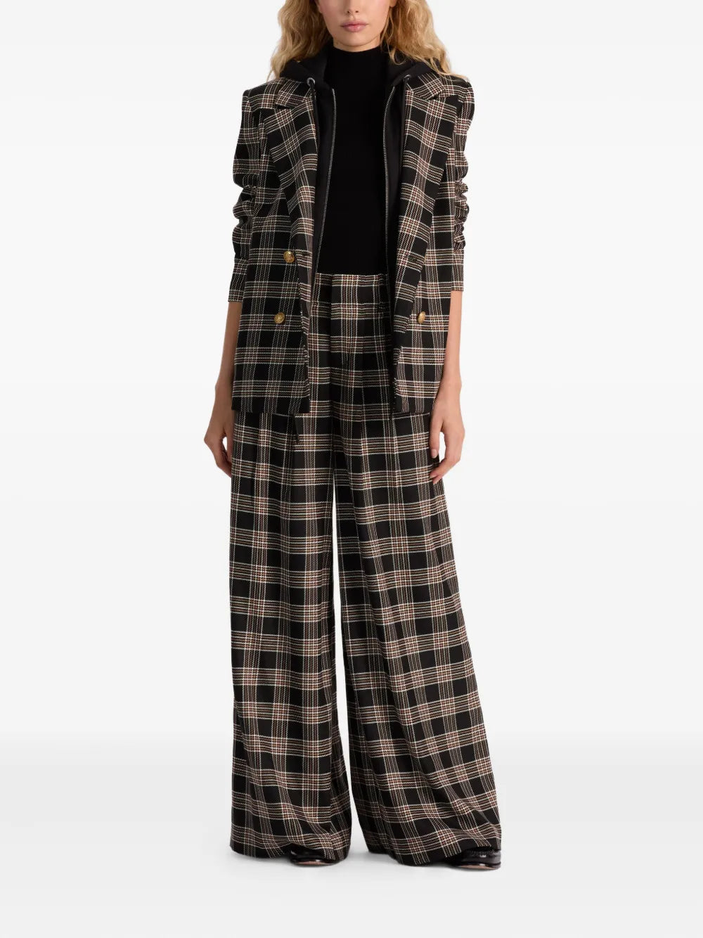 alice + olivia  Jordan plaid double-breasted jacket