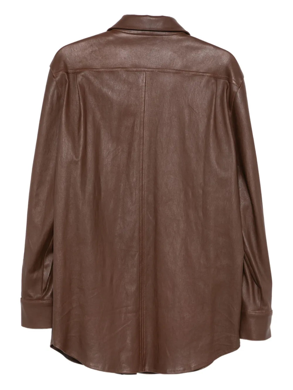 Almaz  button-fastening leather shirt