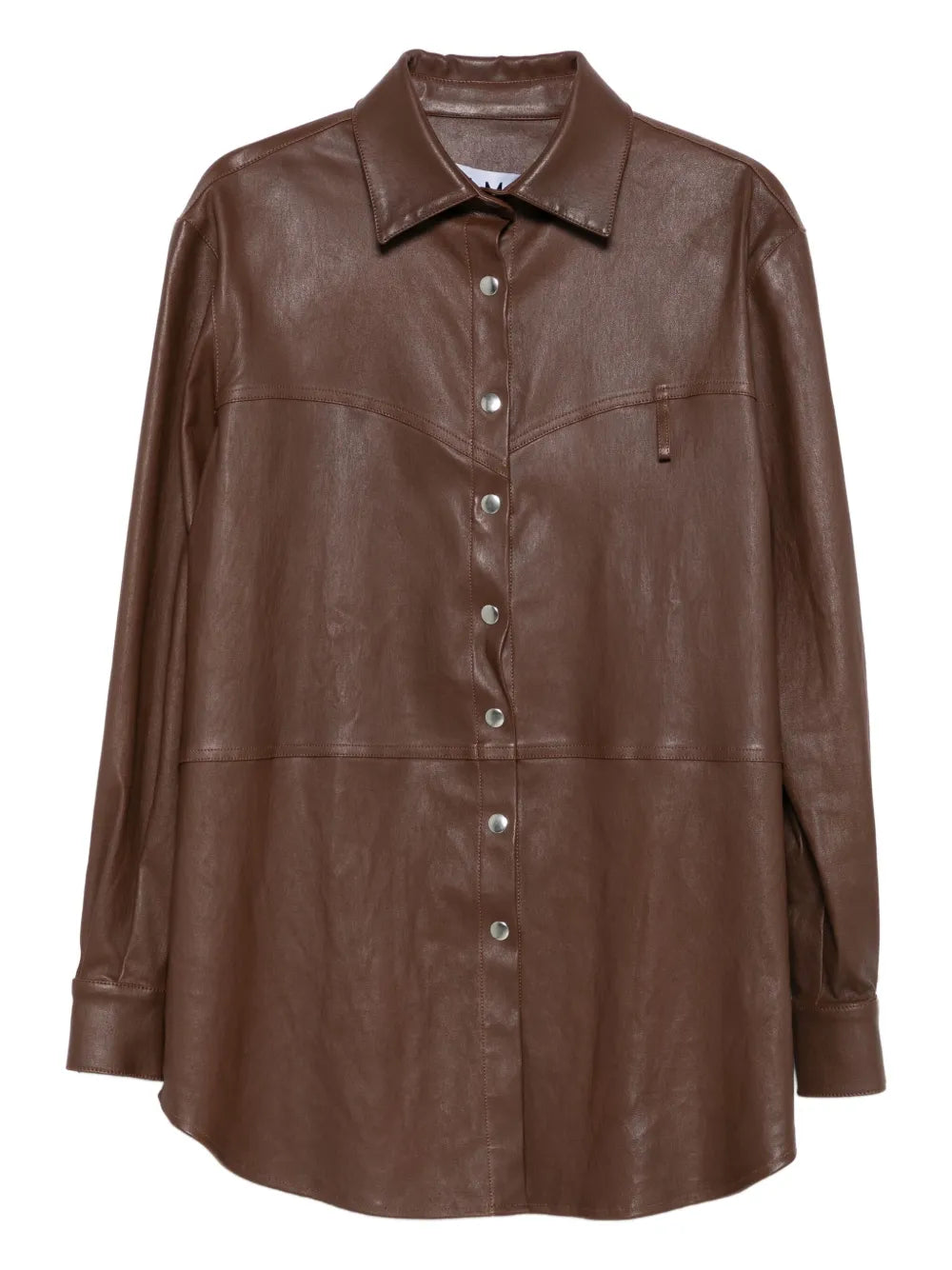 Almaz  button-fastening leather shirt