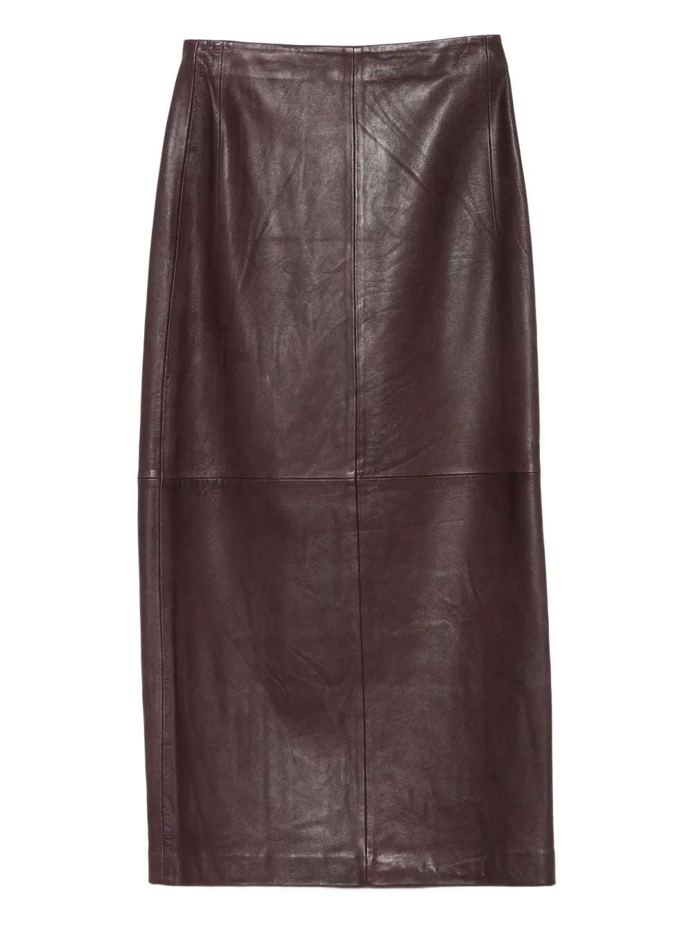 Alysi  leather side-split long skirt