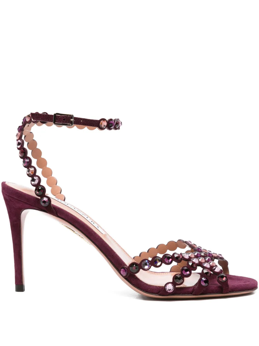 Aquazzura  90mm embellished scalloped-edges heeled sandals