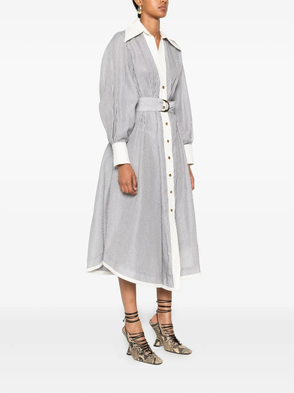 ZIMMERMANN  striped belted shirt dress