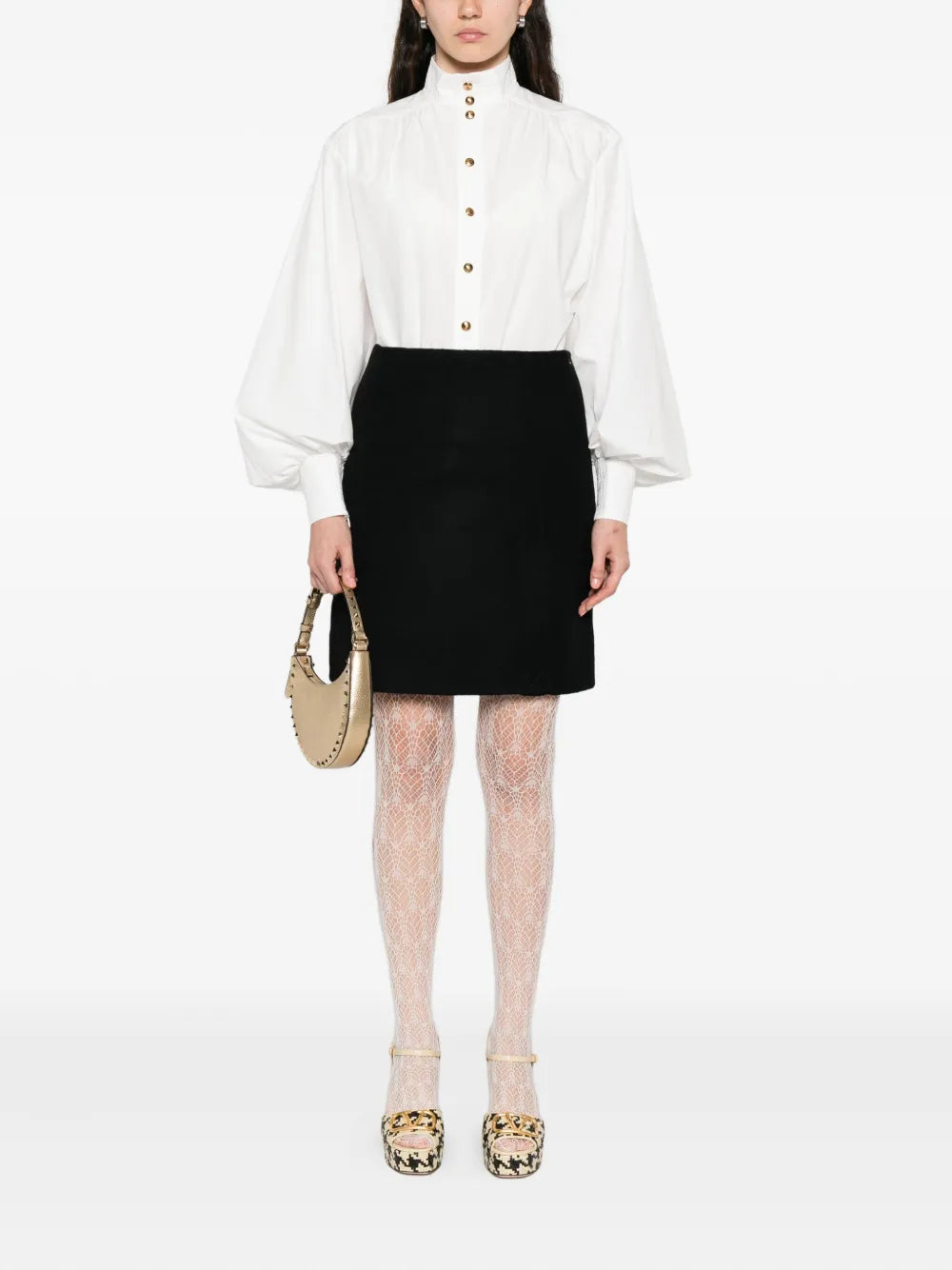 ZIMMERMANN mock-neck buttoned blouse