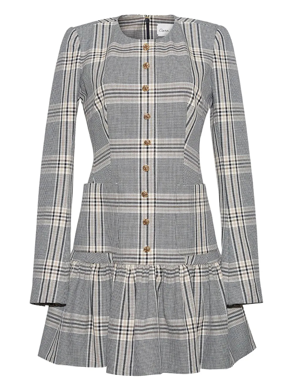 Cara Cara  Adams plaid ruffled mini dress