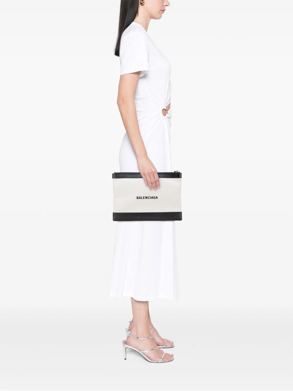 Balenciaga - M Canvas Navy Clip clutch bag
