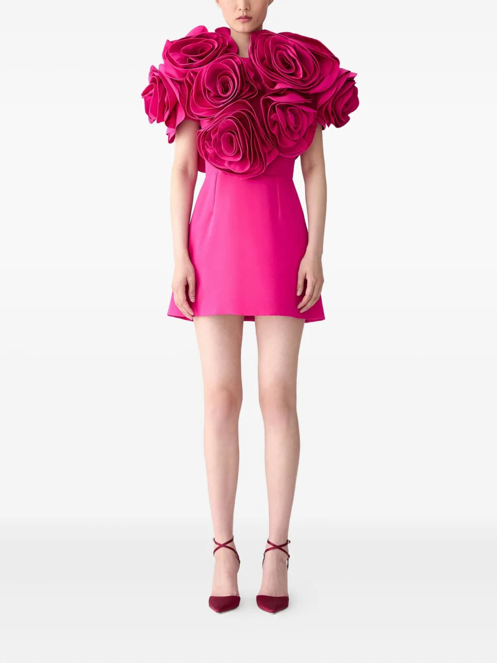 Carolina Herrera rose-embellished mini dress