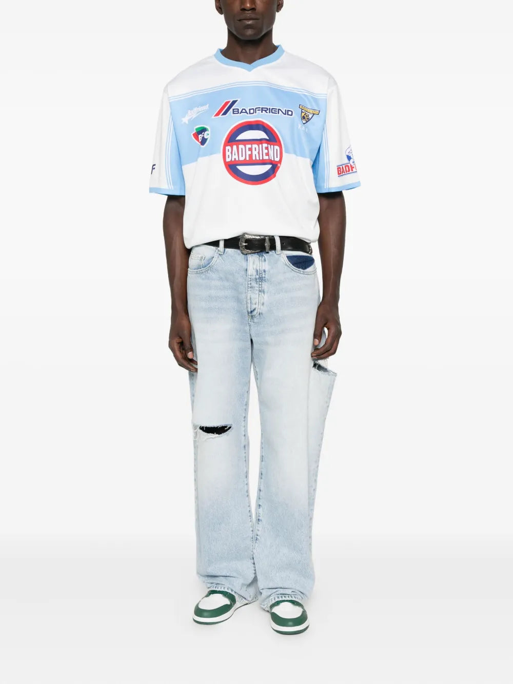 BADFRIEND  graphic-print panelled T-shirt