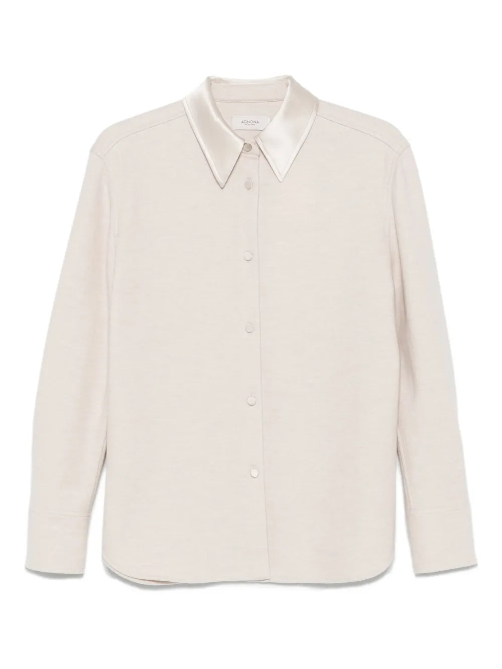 Agnona  satin-effect long-sleeve shirt