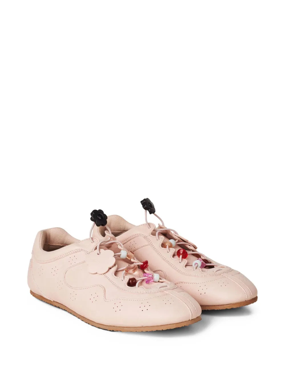 Cecilie Bahnsen  Blaise flower-embellished leather sneakers