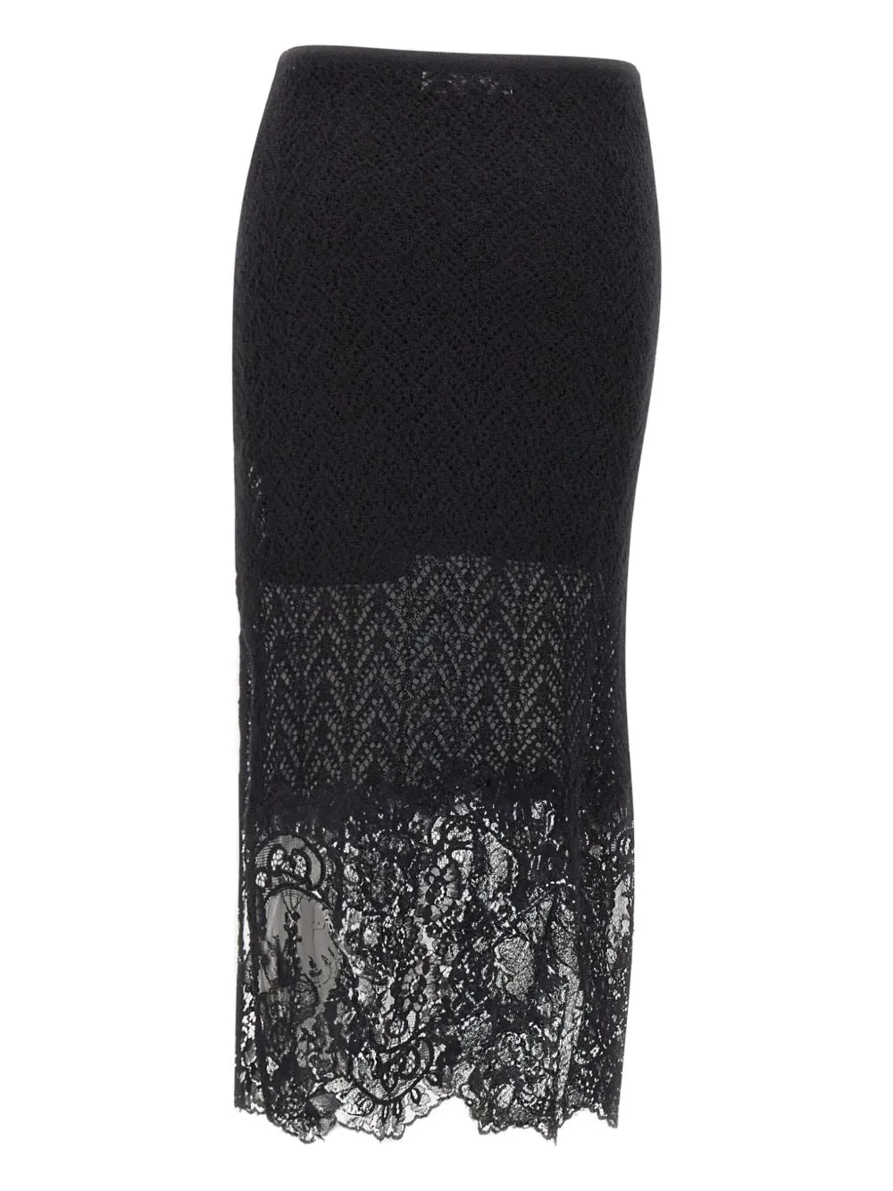 Blumarine textured lace-detailed midi skirt