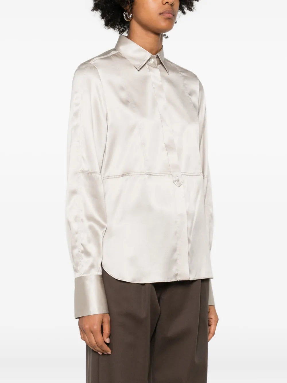 Brunello Cucinelli long-sleeve silk shirt
