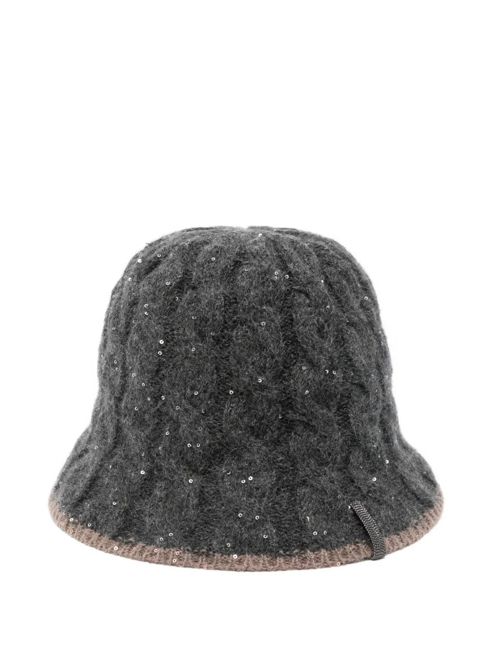 Brunello Cucinelli  sequin-embellished cable-knit bucket hat