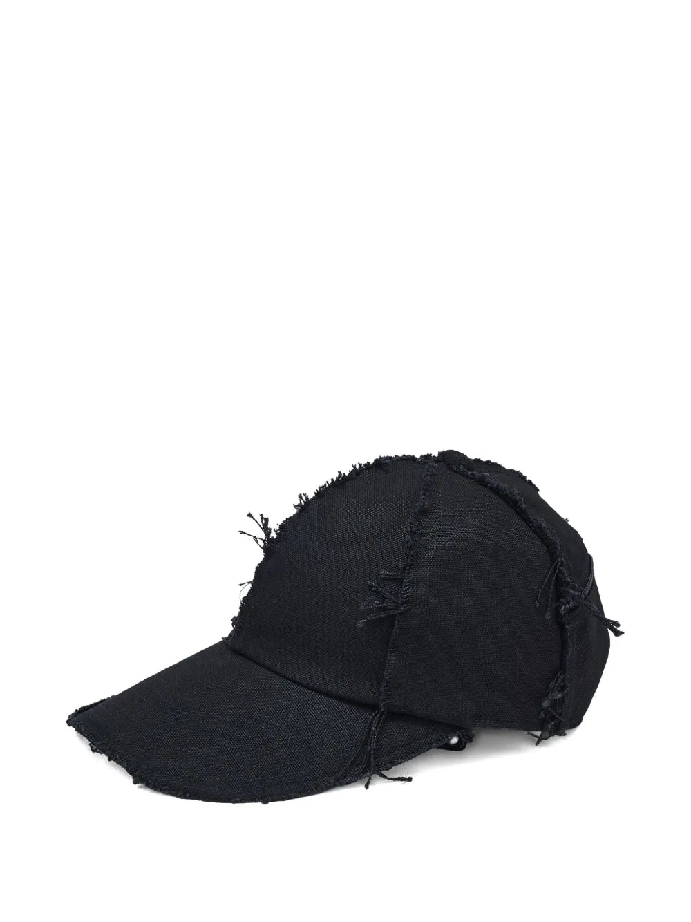 Y's  frayed-edges zip-detail baseball cap