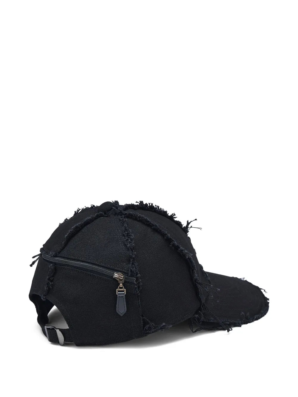 Y's  frayed-edges zip-detail baseball cap