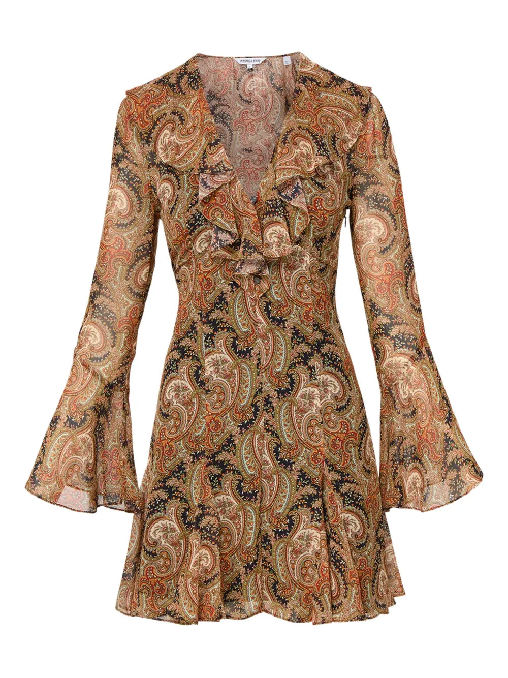 Veronica Beard  Adrienne paisley-print bell-sleeve mini dress