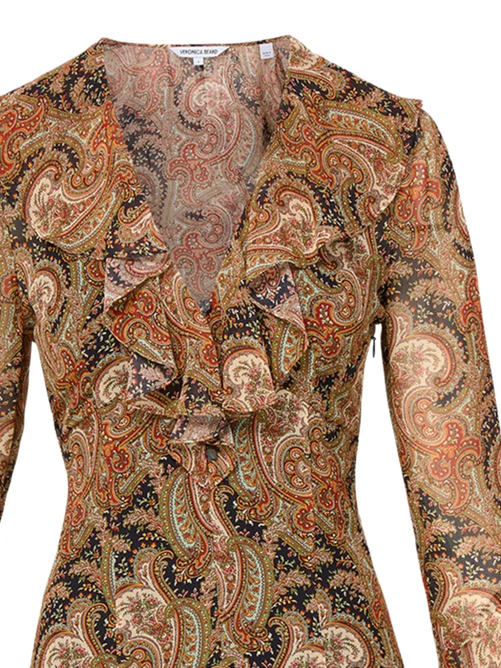 Veronica Beard  Adrienne paisley-print bell-sleeve mini dress