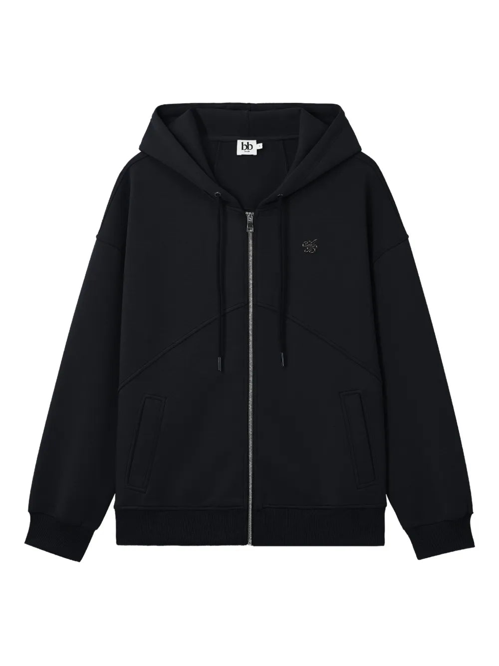 b+ab  zip-front logo-detail hoodie