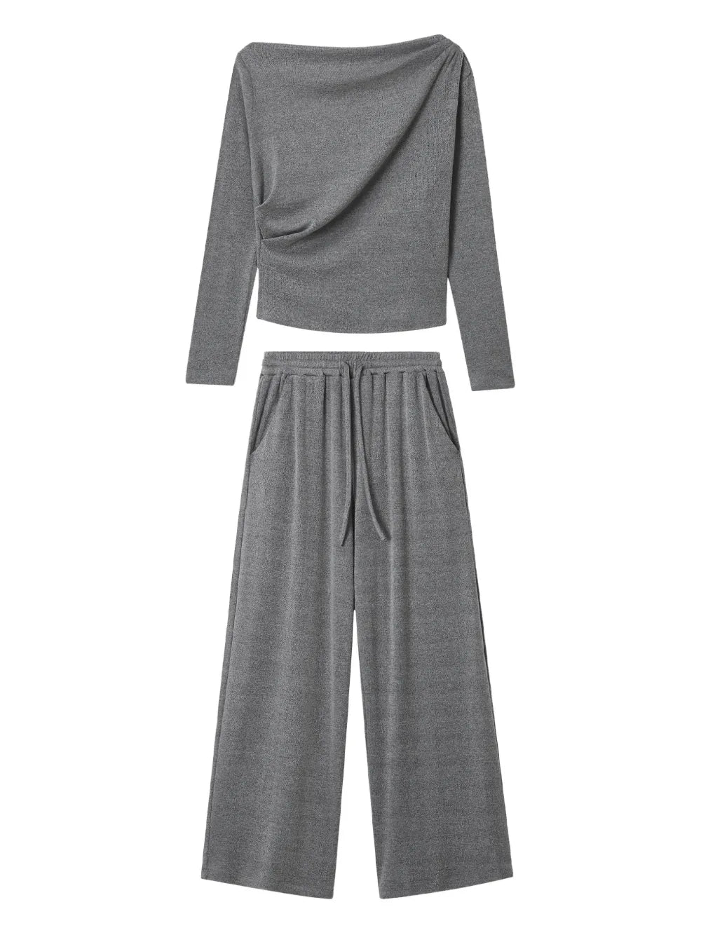 b+ab  draped-neck wide-leg set