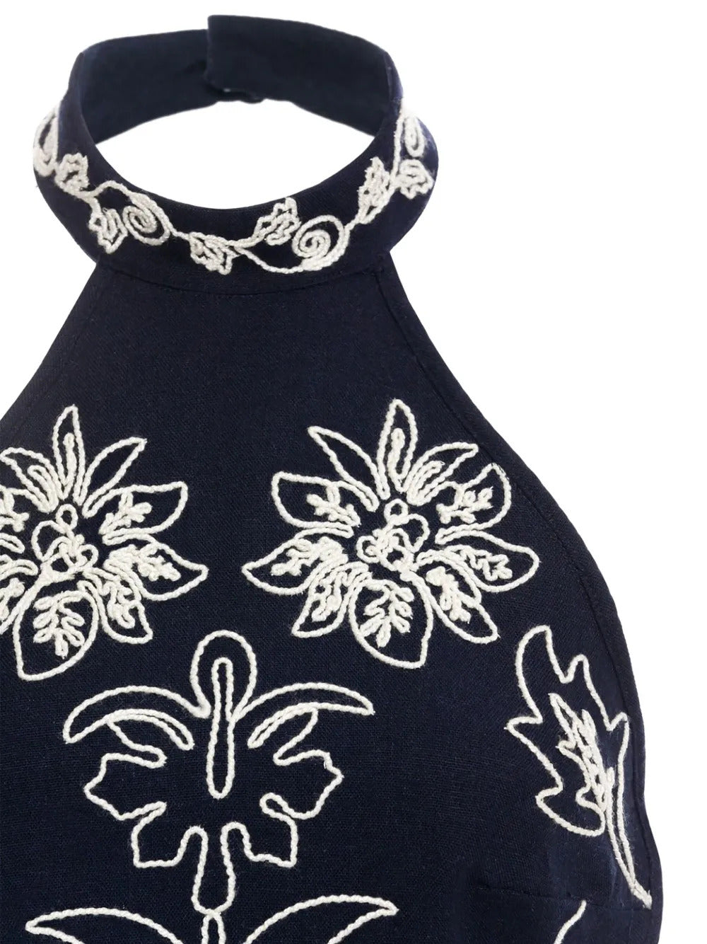 Agua Bendita Elay embroidered halter-neck top
