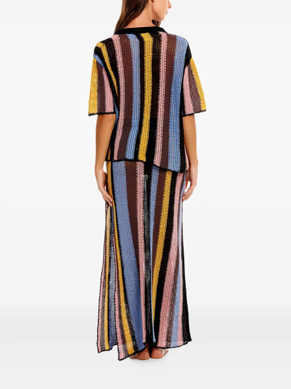 Agua Bendita  Axel stripe crochet shirt